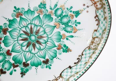 Vintage Hand Painted Enamel ARTA Austria Small Oval Dish Trinket Dish - Thumbnail 5