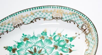 Vintage Hand Painted Enamel ARTA Austria Small Oval Dish Trinket Dish - Thumbnail 2