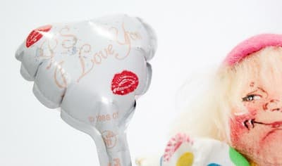 1990 ANNALEE Doll Society MOBILITEE Girl Birthday Clown Balloon Artisan Doll - Thumbnail 3
