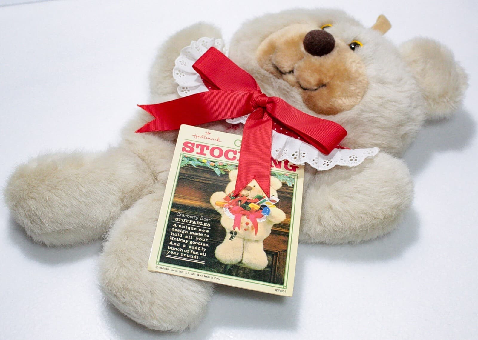 HALLMARK Vintage 1983 Plush Teddy Bear Christmas Stocking w/ Tag - Thumbnail 6