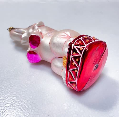 CHRISTOPHER RADKO Pearly Circus Pink Elephant Glass Christmas Ornament - Thumbnail 5