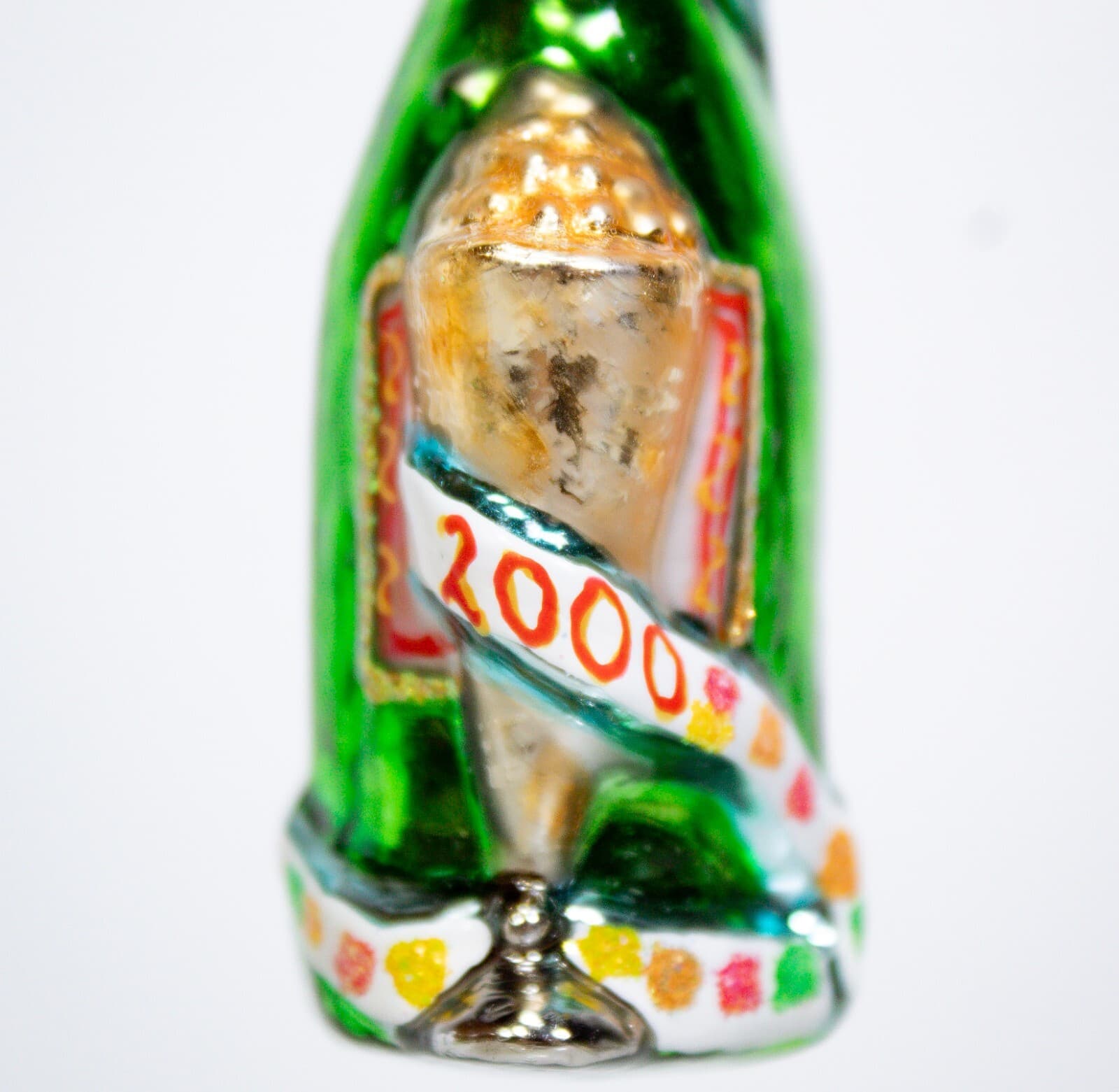 Vtg CHRISTOPHER RADKO Year 2000 New Year's Champagne Glass Christmas Ornament - Thumbnail 4