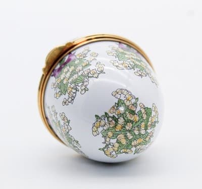 STAFFORDSHIRE ENAMELS Hand Painted Lilys Of The Valley Egg Shaped Trinket Box - Thumbnail 4