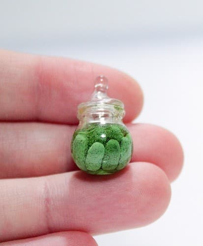 Vintage Dollhouse Miniature Handcrafted Jar of Pickles Rare Accessory 1:12 - Thumbnail 5