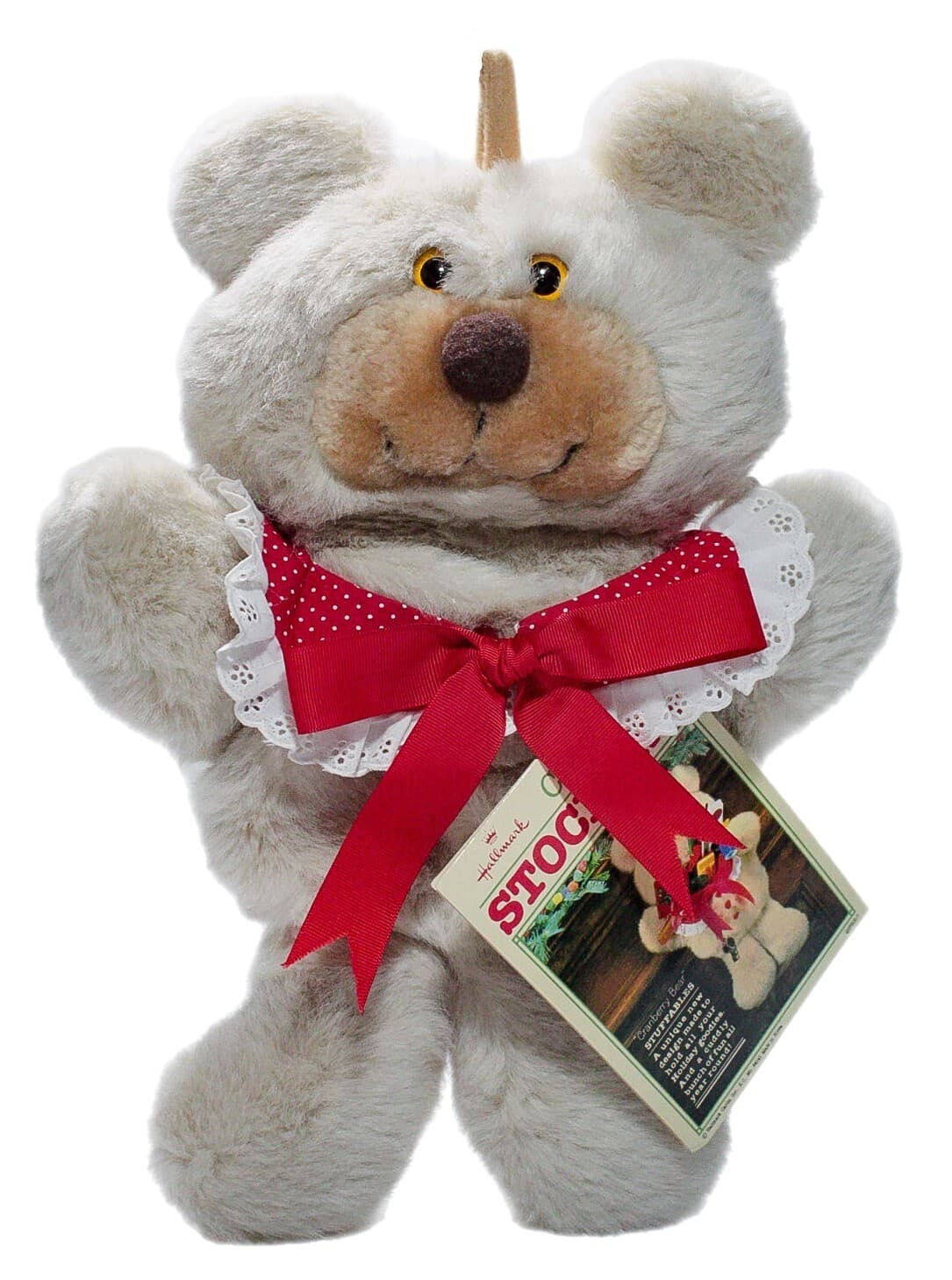 HALLMARK Vintage 1983 Plush Teddy Bear Christmas Stocking w/ Tag - Image 1