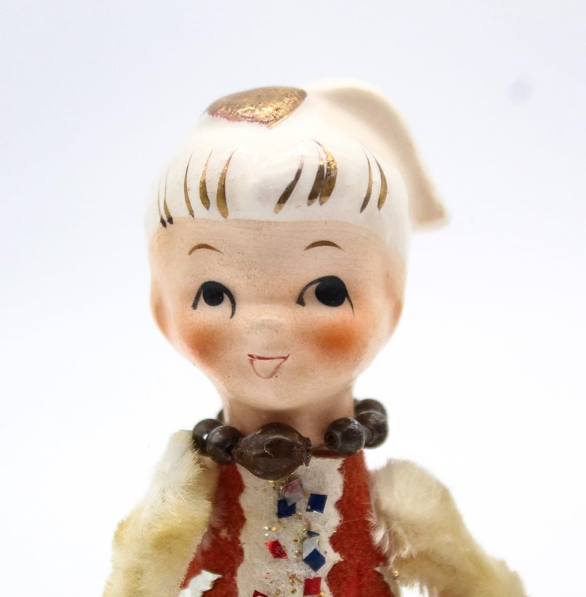 3 Vintage Holt Howard Choir Girls Japan Ceramic Head Christmas Decoration 5.5" - Thumbnail 4