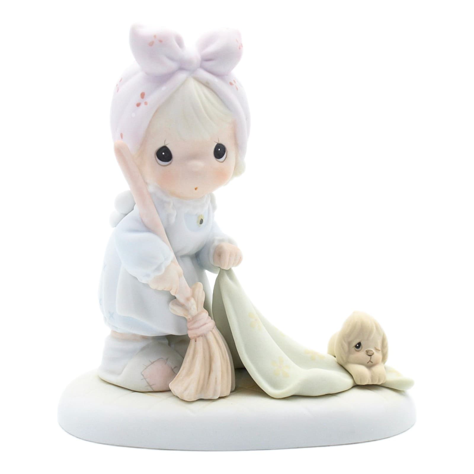 Precious Moments Sweep All Your Worries Away Enesco Porcelain Figurine 1989 - Image 1