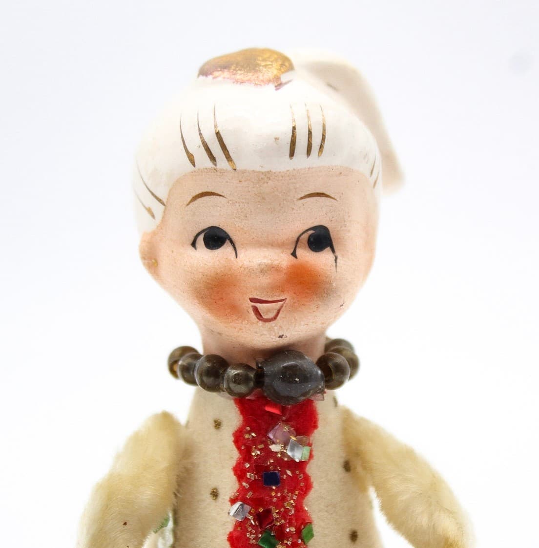 3 Vintage Holt Howard Choir Girls Japan Ceramic Head Christmas Decoration 5.5" - Thumbnail 2