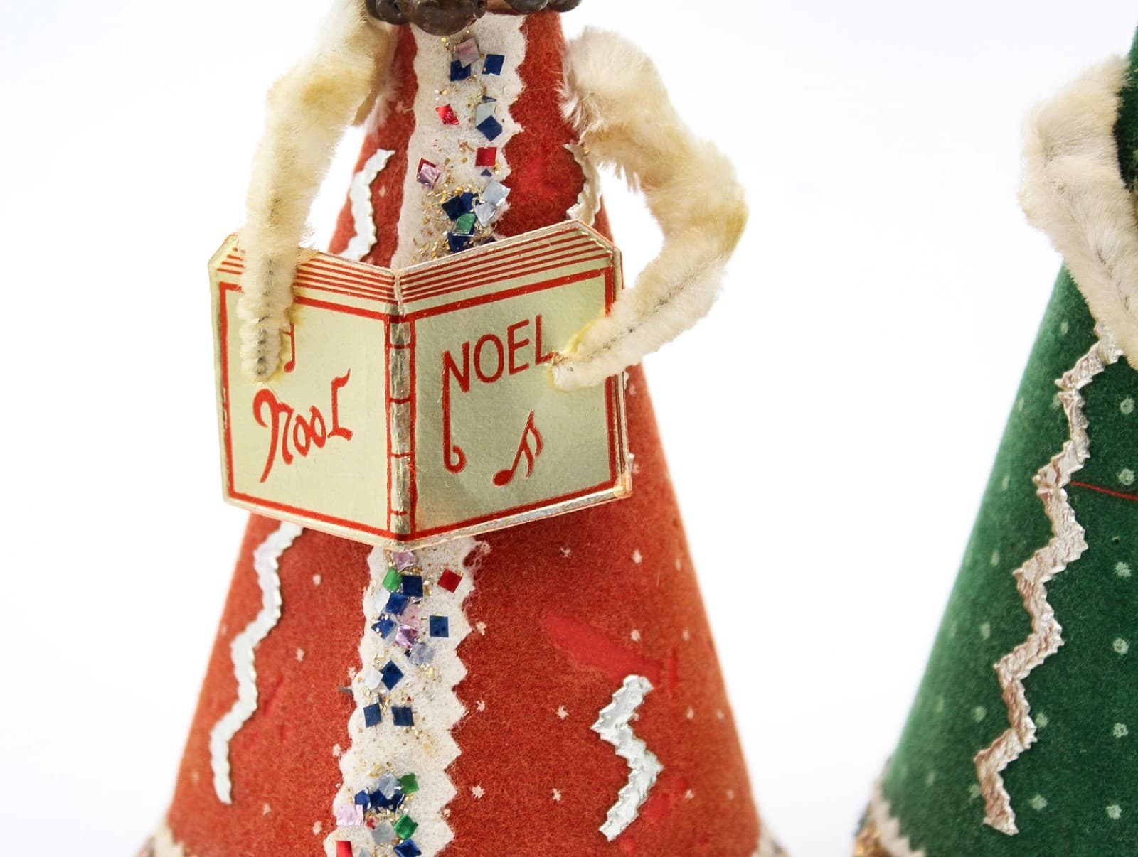 3 Vintage Holt Howard Choir Girls Japan Ceramic Head Christmas Decoration 5.5" - Thumbnail 7