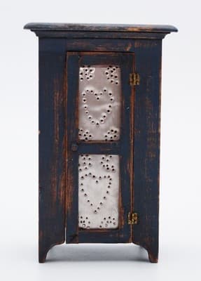 CJ's Artisan Vintage Miniature Dollhouse Jelly Cupboard Primitive Wood Cabinet - Thumbnail 2