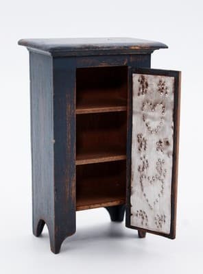 CJ's Artisan Vintage Miniature Dollhouse Jelly Cupboard Primitive Wood Cabinet - Thumbnail 6