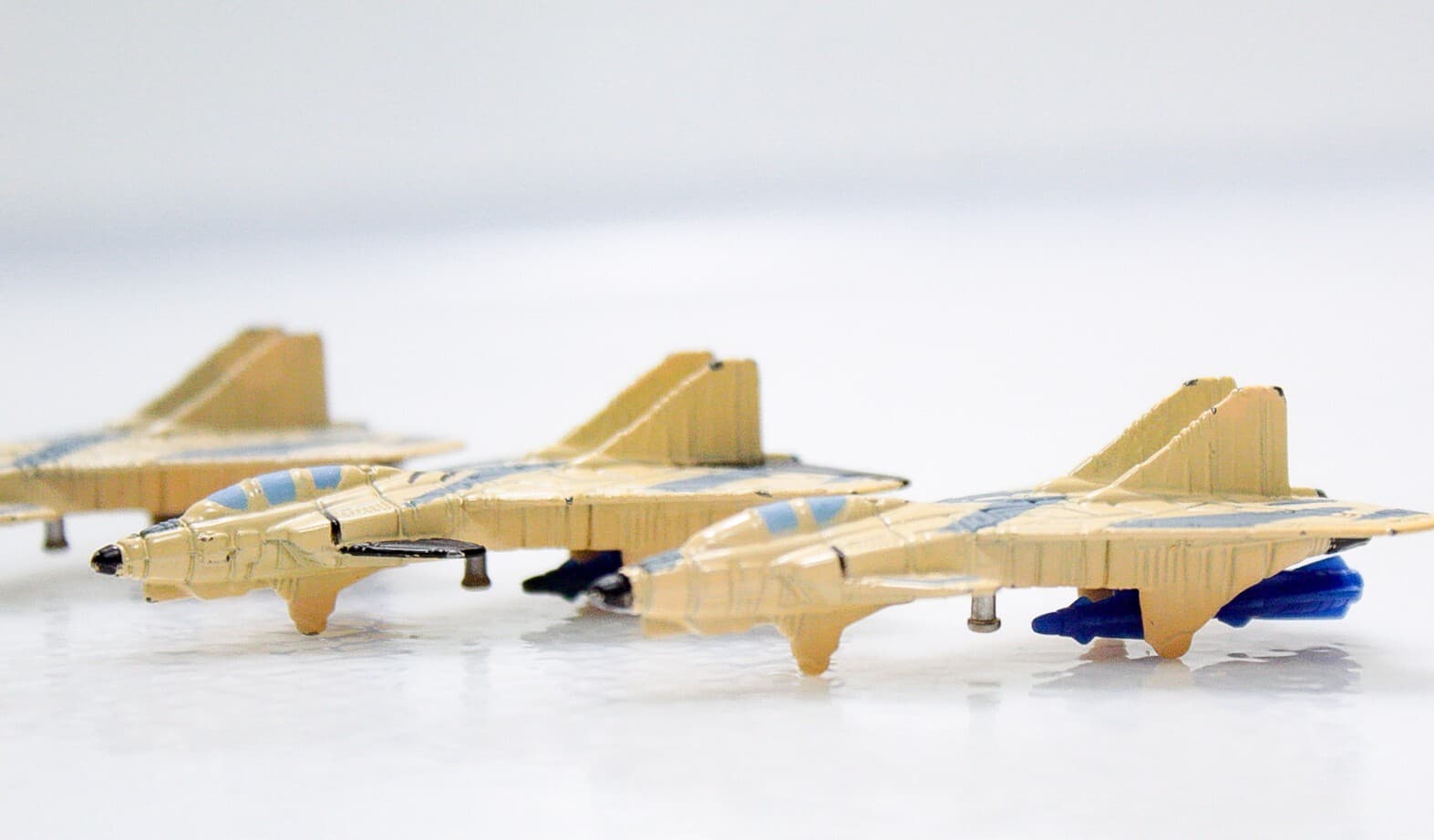 Set of 3 Vintage Kenner Mega Force KPT Airforce Fighter Cast Iron Jet Toys - Thumbnail 2