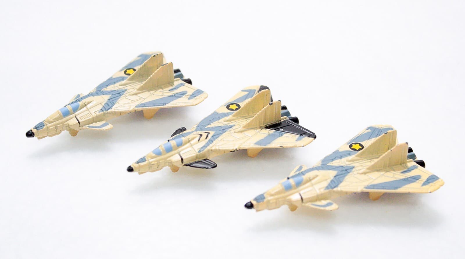 Set of 3 Vintage Kenner Mega Force KPT Airforce Fighter Cast Iron Jet Toys - Thumbnail 7