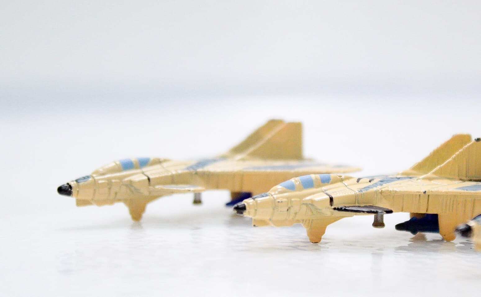 Set of 3 Vintage Kenner Mega Force KPT Airforce Fighter Cast Iron Jet Toys - Thumbnail 3