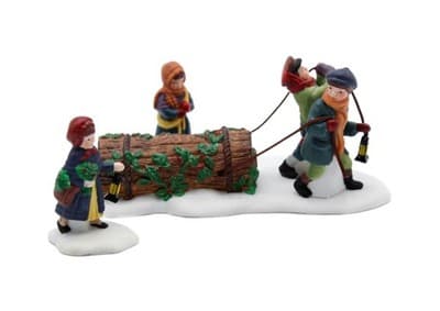 Department 56 Bringing Home The Yule Log Christmas Village Collection Accessory - Image 1
