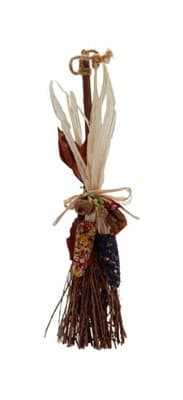 OOAK Miniature Dollhouse Broom w/ Assorted Corns Fall Autumn Decor 1:12 - Image 1