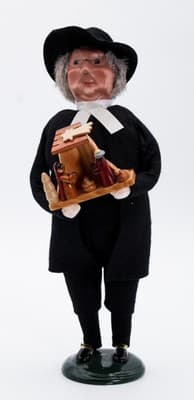 2008 Vintage BYERS CHOICE The Carolers Parson Preacher w/ Nativity Scene - Thumbnail 7