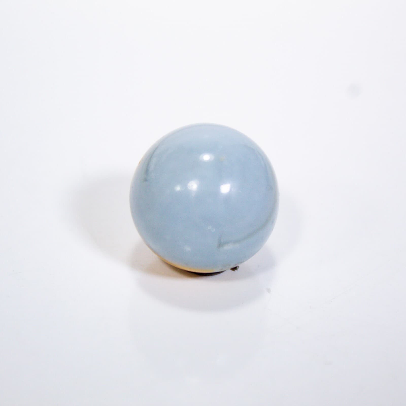 Vintage Peltier Glass Yellow & White Swirl Toy Marble 0.63" - Thumbnail 4