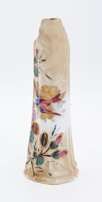 Antique Hand Painted Floral Gold Gilt Handled Porcelain Ewer Creamer Vase - Thumbnail 6