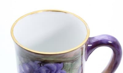 Antique T&V Limoges France Hand Painted Grape & Vine Porcelain Stein - Thumbnail 5