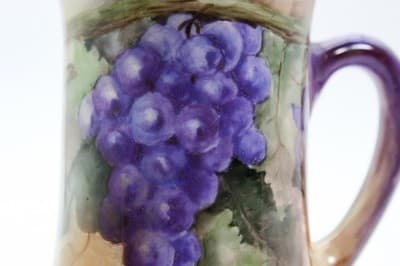 Antique T&V Limoges France Hand Painted Grape & Vine Porcelain Stein - Thumbnail 3
