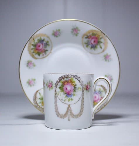 Vintage Antique Rosenthal Germany Floral Motif Demitasse Porcelain Cup & Saucer - Thumbnail 8