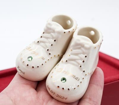 Vintage LENOX Porcelain "Baby's First Christmas" Monogrammed & Dated Ornament - Thumbnail 5