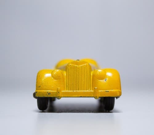Rare Vintage TOOTSIE TOY MG Chicago USA Cold Painted Yellow Roadster Toy Car - Thumbnail 2