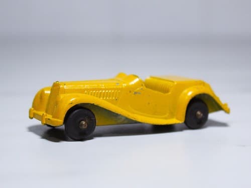 Rare Vintage TOOTSIE TOY MG Chicago USA Cold Painted Yellow Roadster Toy Car - Thumbnail 8