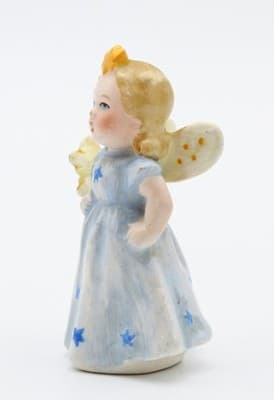 Hummel Geobel Made In Germany Star Angel With Flower Porcelain Figurine TMK2 - Thumbnail 6