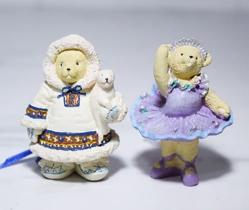 2 Vintage MUFFU VANDERBEAR Eskimo & Ballerina Christmas Ornaments - Thumbnail 5