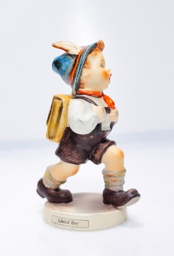 Vintage HUMMEL W. Germany "School Boy" Hand Painted Porcelain Figurine TMK3 - Thumbnail 4