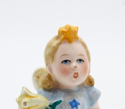 Hummel Geobel Made In Germany Star Angel With Flower Porcelain Figurine TMK2 - Thumbnail 3