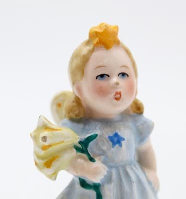 Hummel Geobel Made In Germany Star Angel With Flower Porcelain Figurine TMK2 - Thumbnail 4