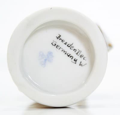 Antique MULLER VOLKSTEDT Dresden Boy Playing Drum & Cymbals Porcelain Figurine - Thumbnail 7