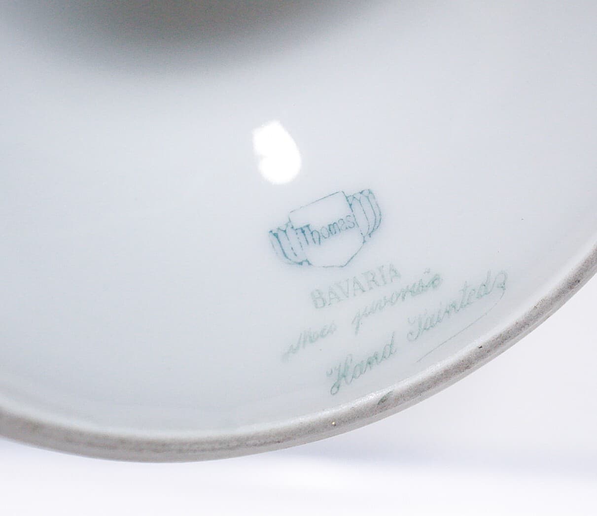 THOMAS Bavaria Hand Painted Floral Phillips Signed Pedestal Porcelain Dish - Thumbnail 8