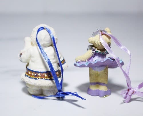 2 Vintage MUFFU VANDERBEAR Eskimo & Ballerina Christmas Ornaments - Thumbnail 2