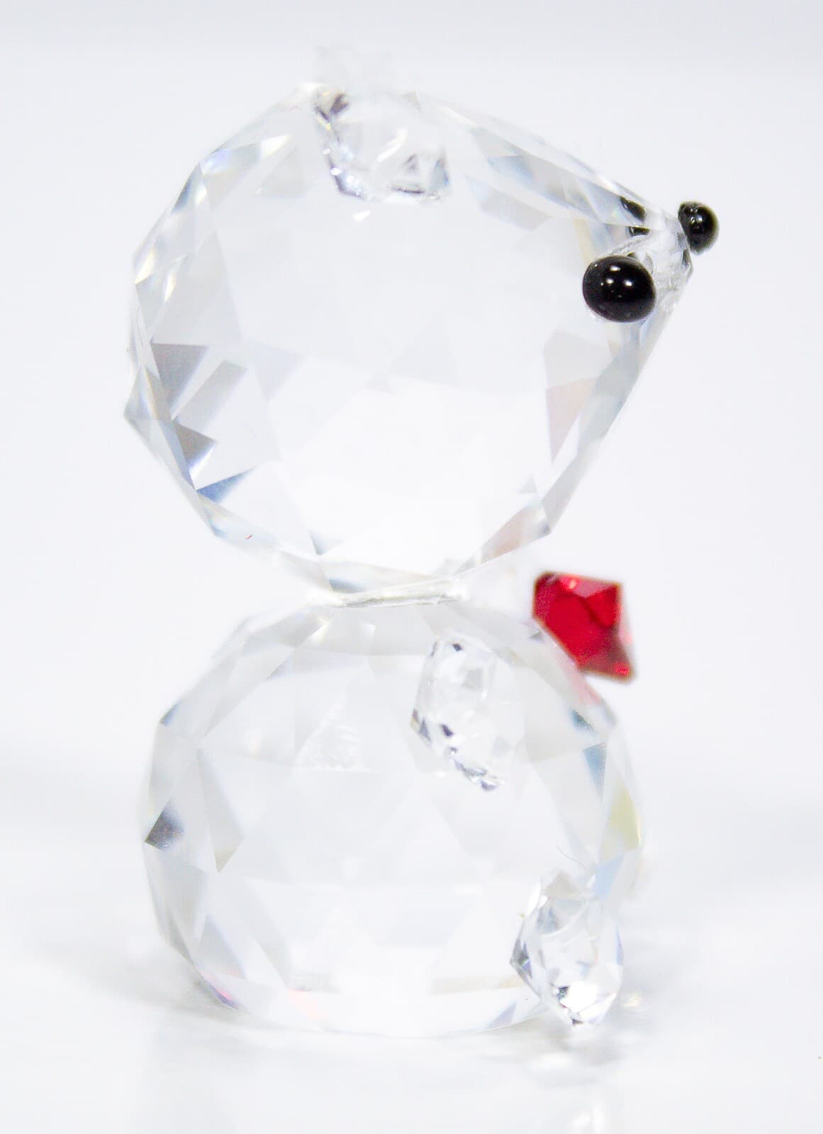 Vintage Crystal Miniature Teddy Bear With Red Heart Miniature Animal Figurine - Thumbnail 3