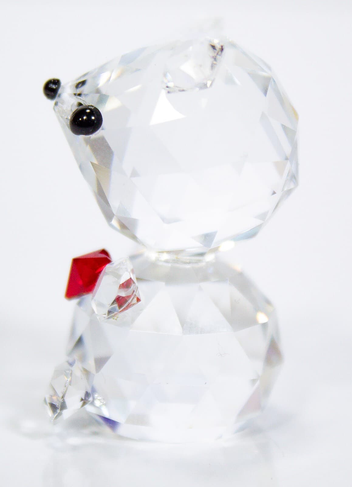 Vintage Crystal Miniature Teddy Bear With Red Heart Miniature Animal Figurine - Thumbnail 4
