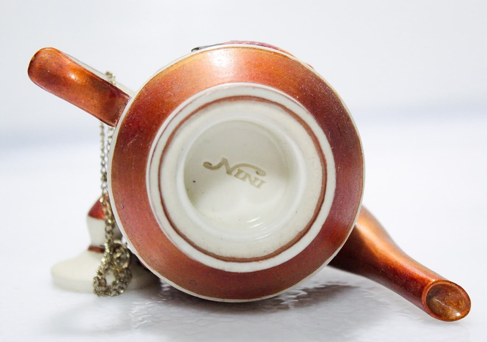 NINI Vintage Hand Painted Birds Motif Miniature Porcelain Lidded Teapot - Thumbnail 9