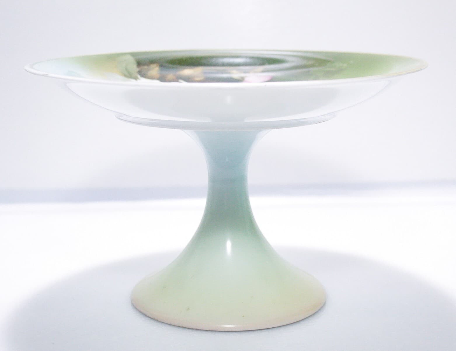 THOMAS Bavaria Hand Painted Floral Phillips Signed Pedestal Porcelain Dish - Thumbnail 7