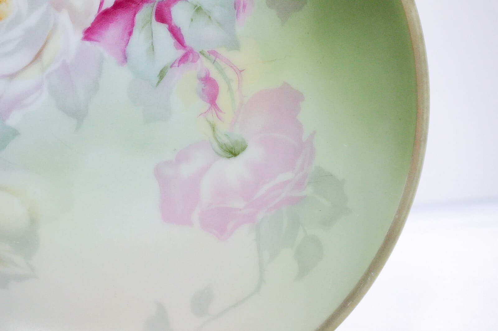 THOMAS Bavaria Hand Painted Floral Phillips Signed Pedestal Porcelain Dish - Thumbnail 6