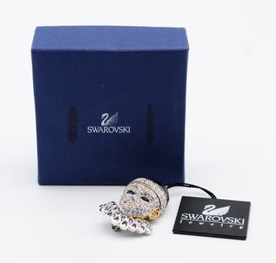 Swarovski Austria Fine Crystal Pierrot Enamel Harlequin Pin Brooch New In Box - Thumbnail 2