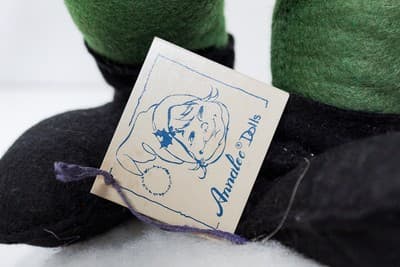 Vintage 1990 ANNALEE MOBILITEE "Tiny Tim" Christmas Artisan Doll w/ Tag LARGE - Thumbnail 2
