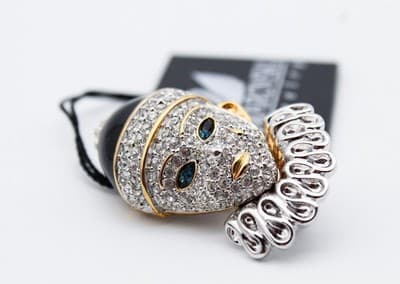 Swarovski Austria Fine Crystal Pierrot Enamel Harlequin Pin Brooch New In Box - Thumbnail 5