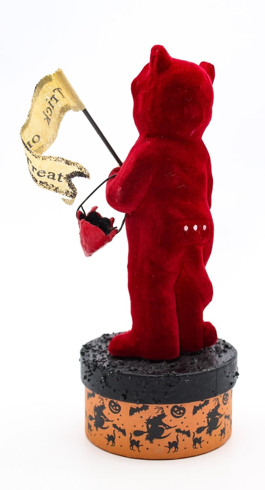 Bethany Lowe Trick Or Treat Devil Kid Halloween Flocked Costume Candy Box 7" - Thumbnail 4