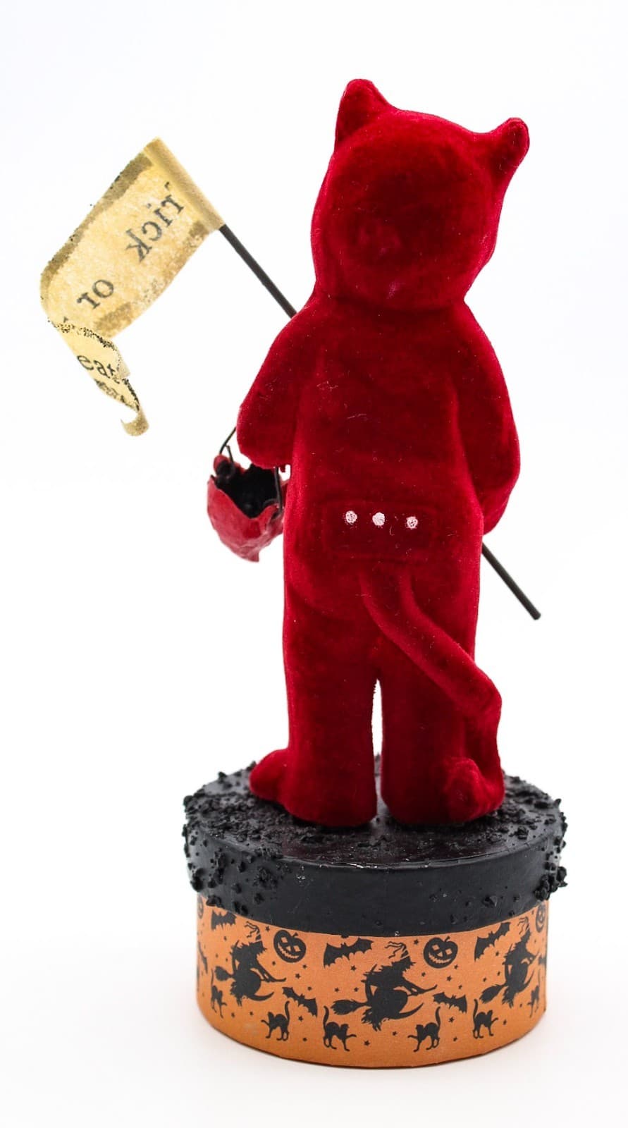Bethany Lowe Trick Or Treat Devil Kid Halloween Flocked Costume Candy Box 7" - Thumbnail 2