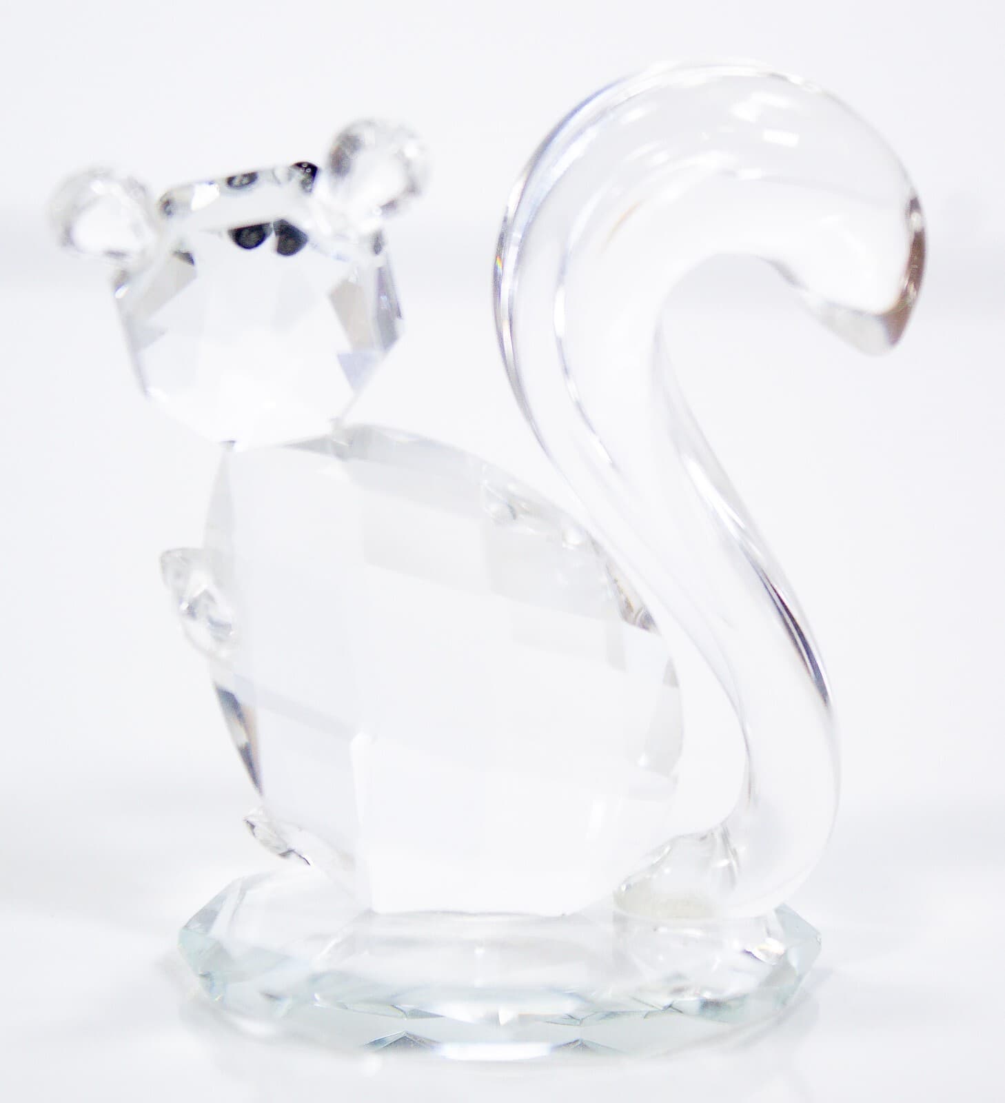 Vintage Clear Crystal Glass Collectible Squirrel Chipmunk Animal Figurine 2.25" - Thumbnail 2