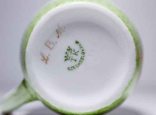 Vintage TK Czechoslovakia Signed L.B.M. Hand Painted Chick Porcelain Cup - Thumbnail 7
