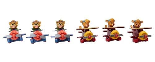 Set of 6 DISNEY Talespin Molly Cunningham & Cloudkicker Bear Happy Meal Toy 1990 - Image 1